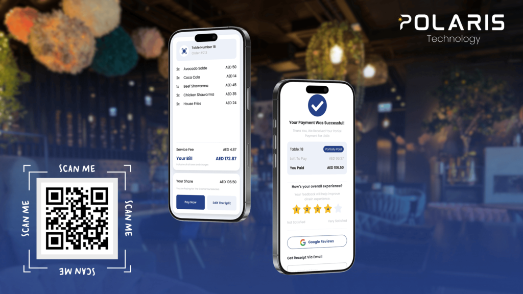 Representation of QR codes in restaurants for bill payment.